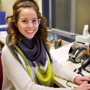 Young professional woman working at a computer