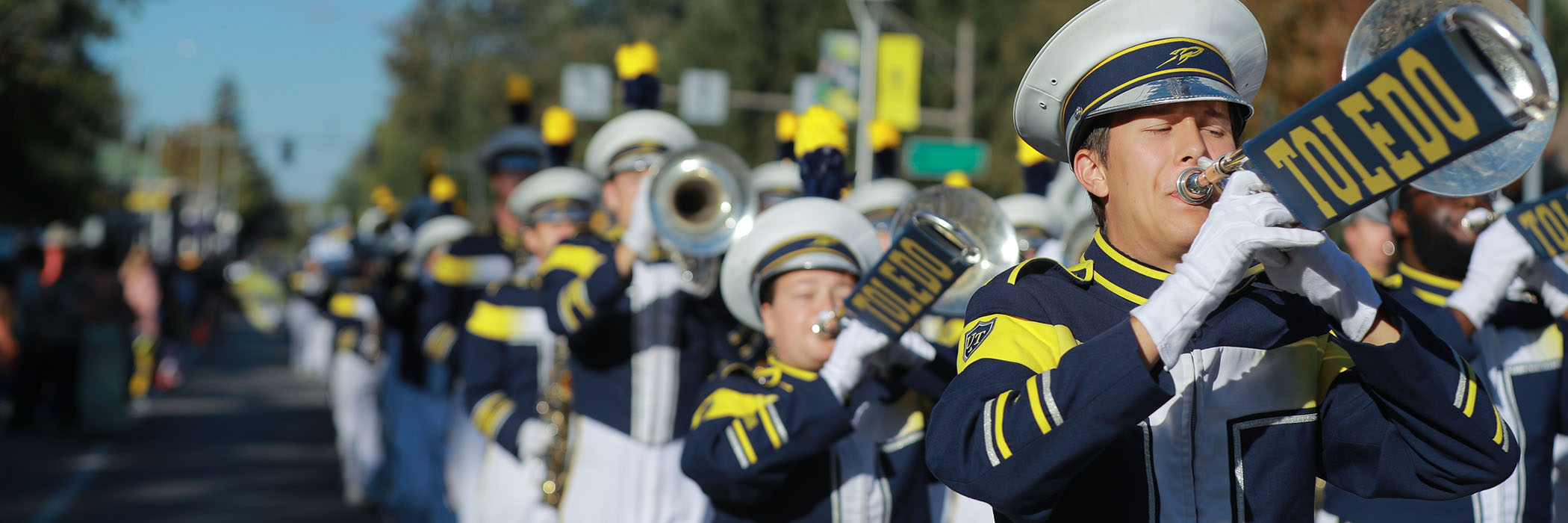 UToledo marching band in homecoming parade