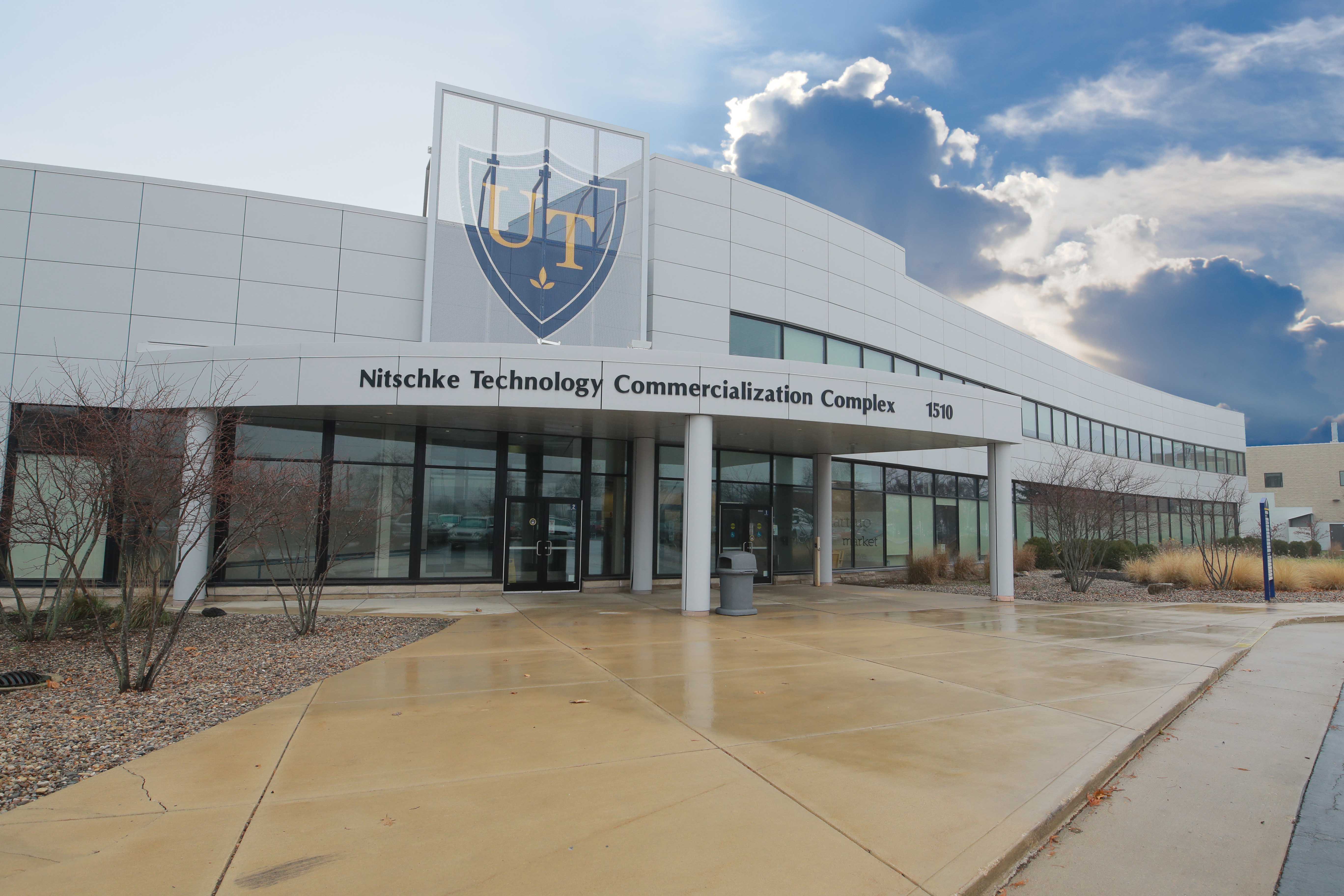 Photo of the entrance to the Nitschke Technology Commercialization Complex at The University of Toledo