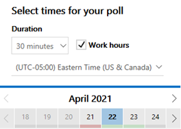 FindTime Select Meeting Poll Time