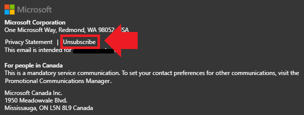 Cortana Unsubscribe Footer Image