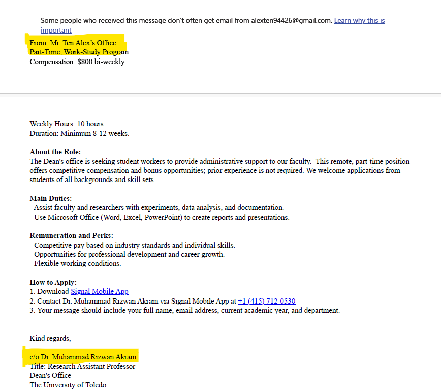 example of a scam email