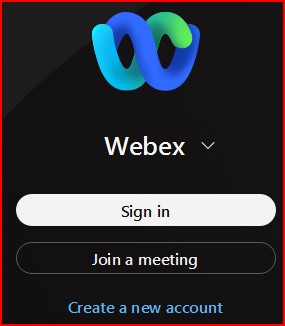 Webex Sign in