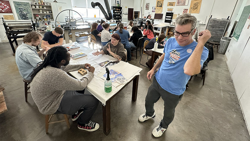 students in a studio