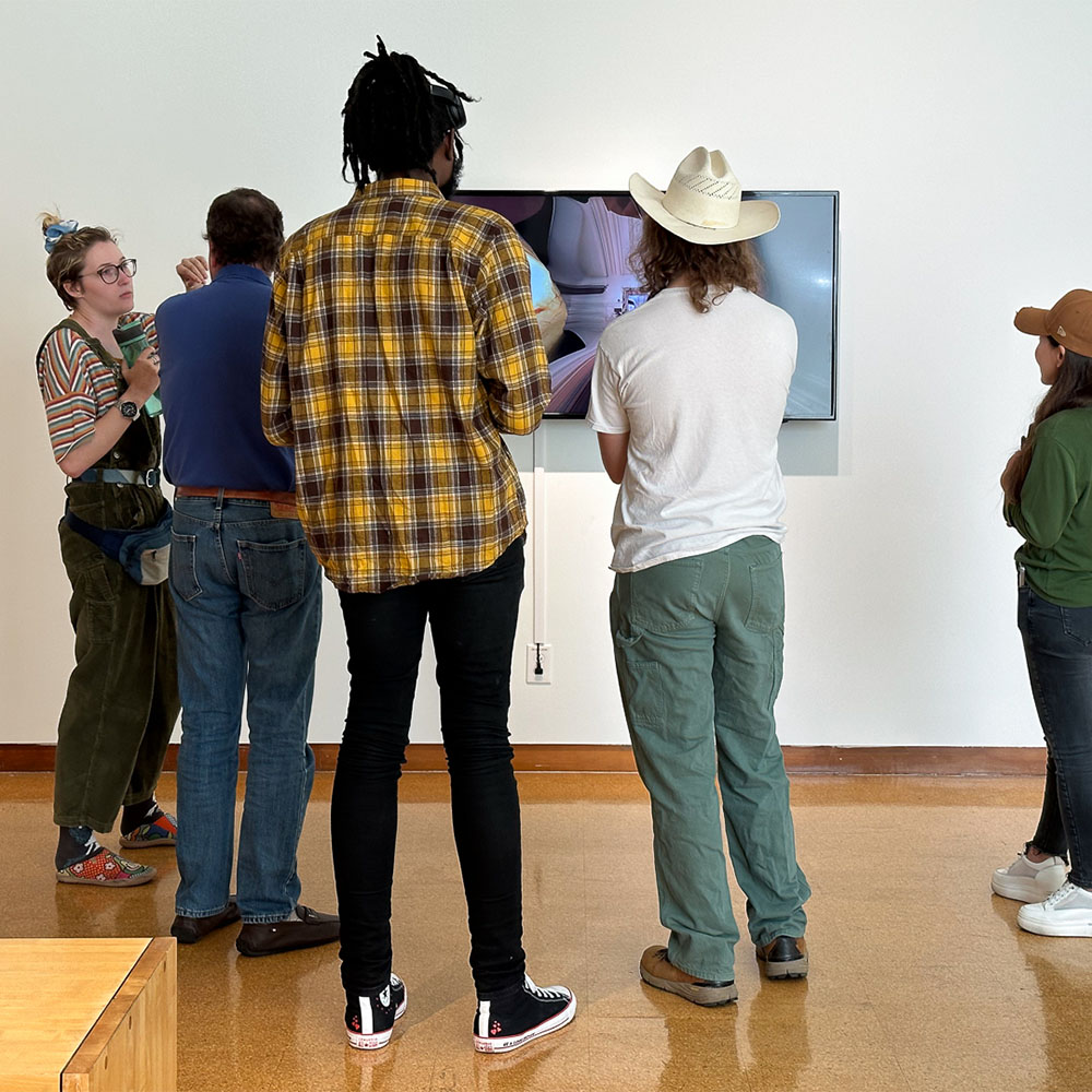 Students at an exhibition in the CVA Gallery