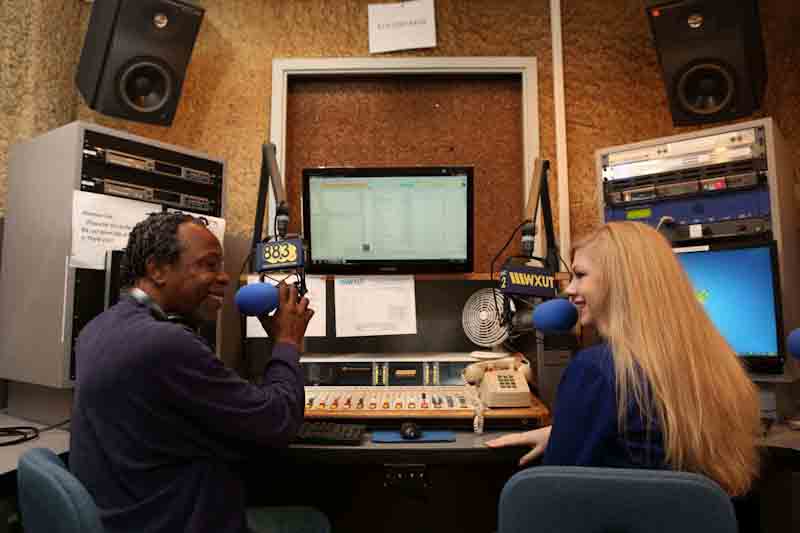 WXUT radio station booth