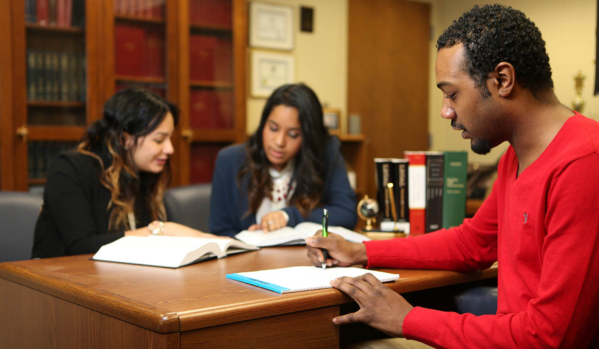 students in mock courtroom