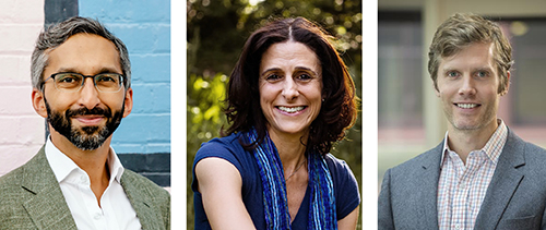 From left, Adil Haque, Sari Bashi, Dr. Tom Dannenbaum