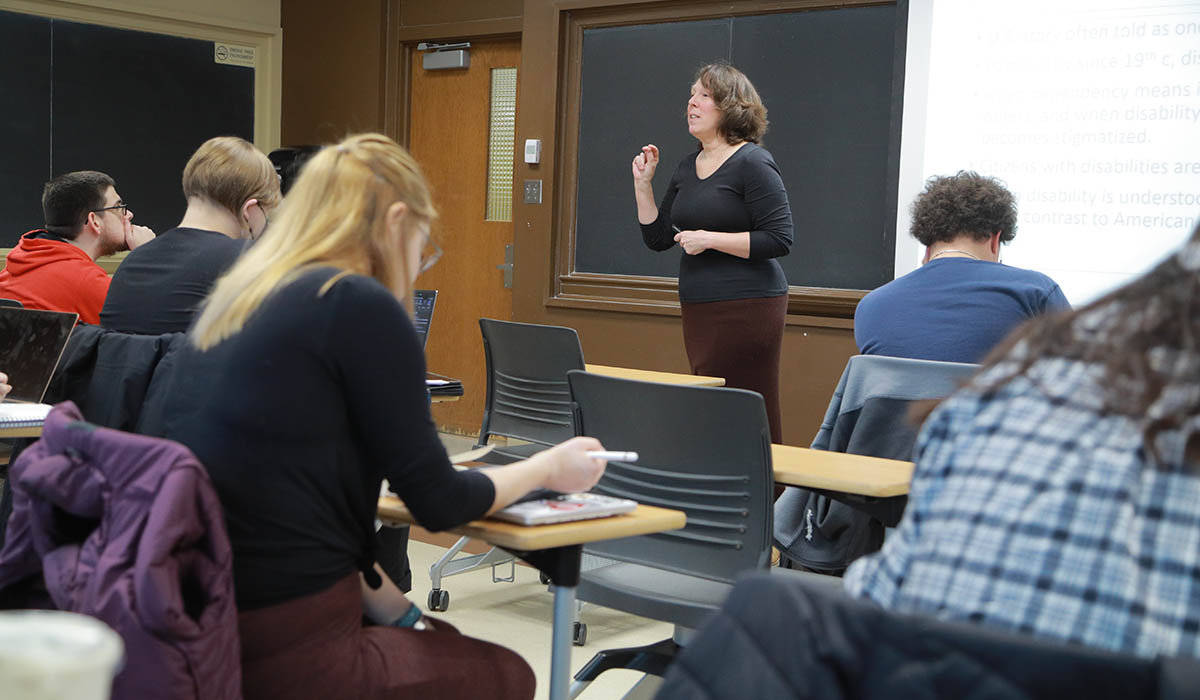Teacher teaching a class