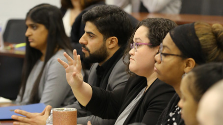 students listening in classroom