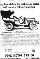 Advertisement for the Pope Automobile Company, 1905. (acquired from Toledo's Attic Web Page)