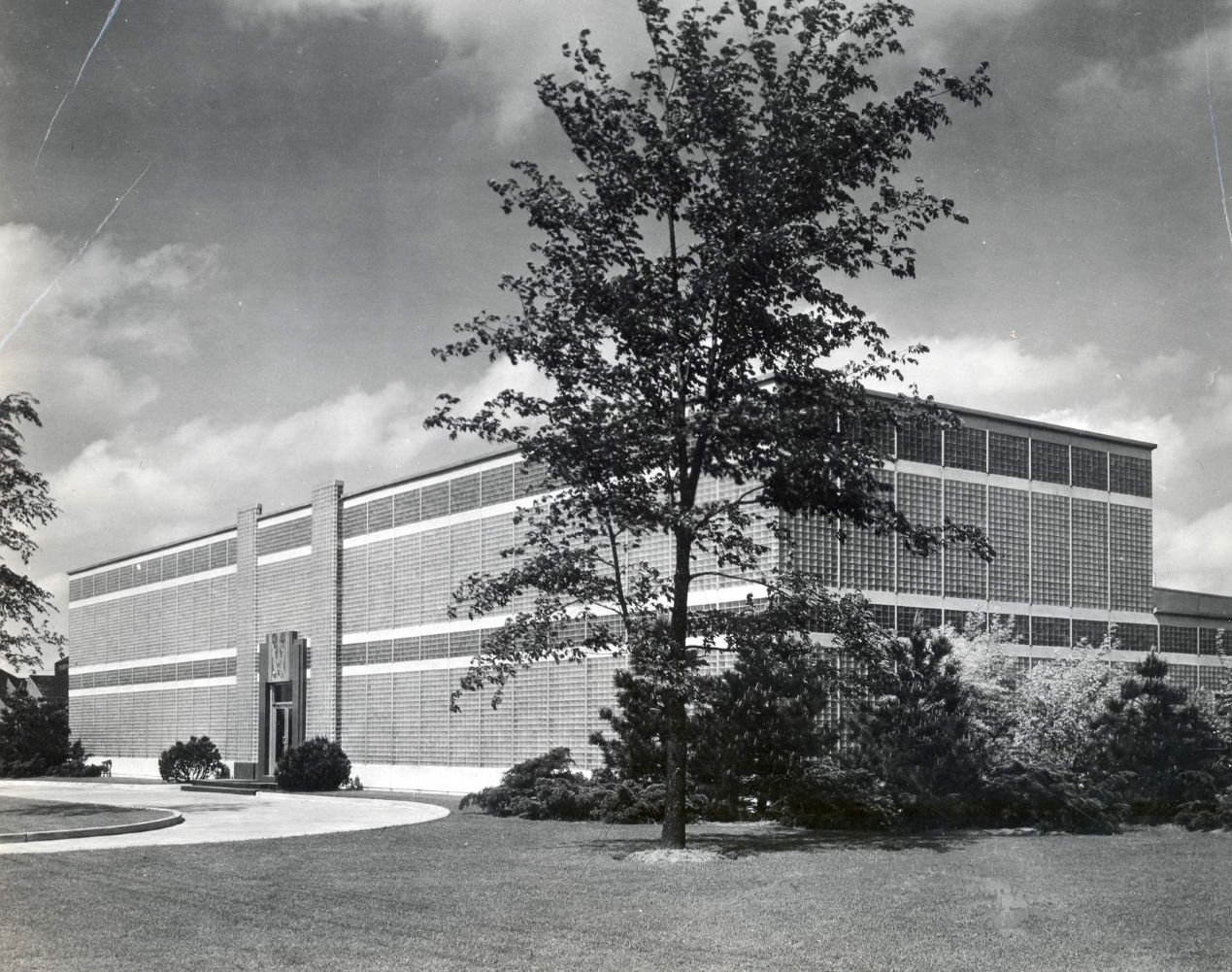 Glass block building