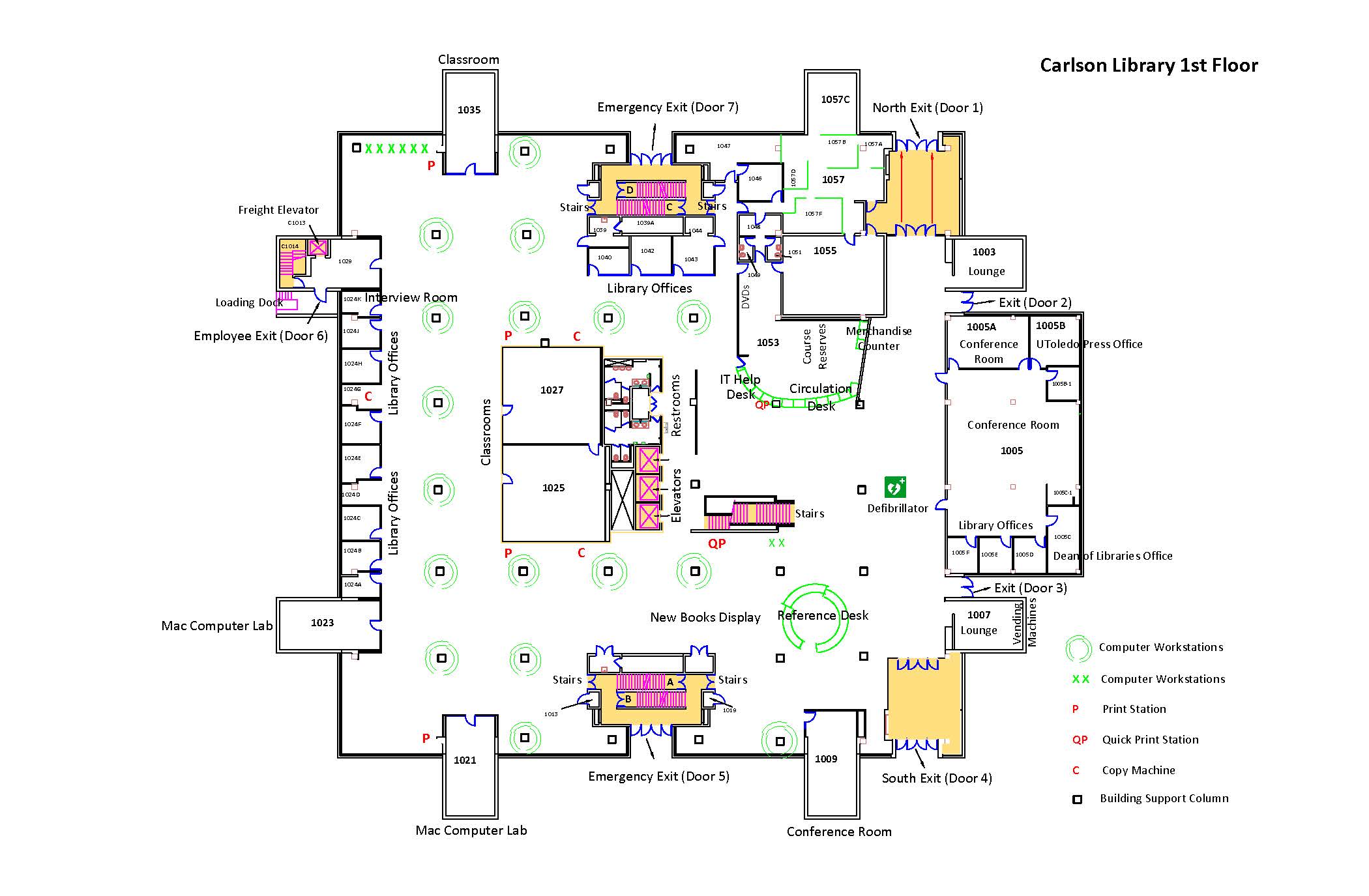 Carlson Library First Floor Map