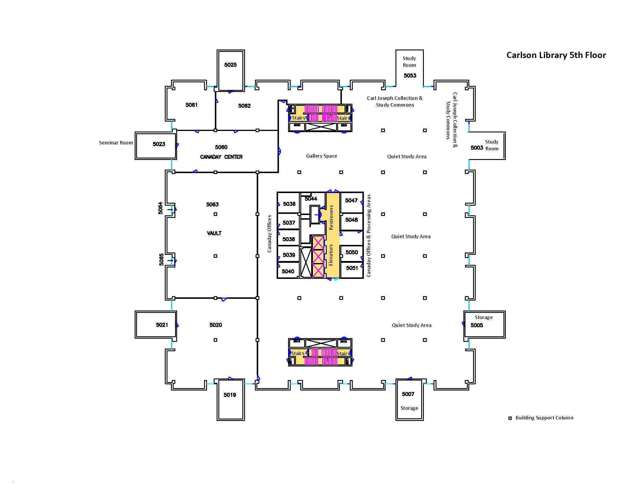 Carlson Library Fifth Floor Map