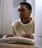 man working at computer