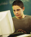 man working on computer