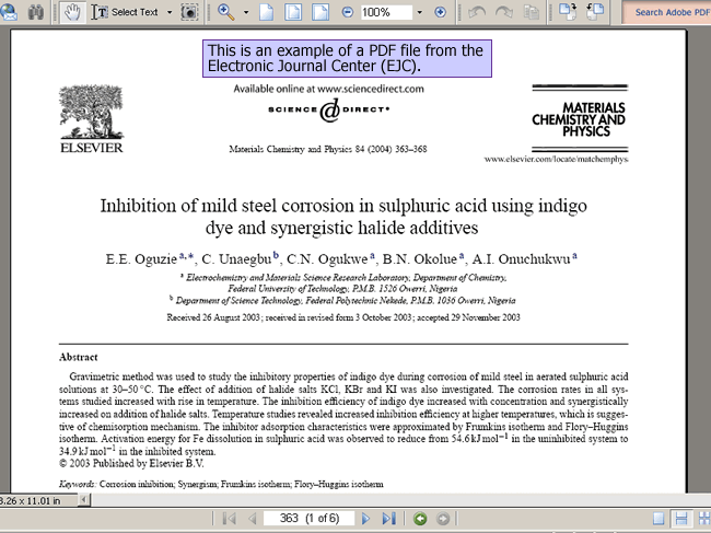 This is an example of a PDF file from the Electronic Jornal Center (EJC).