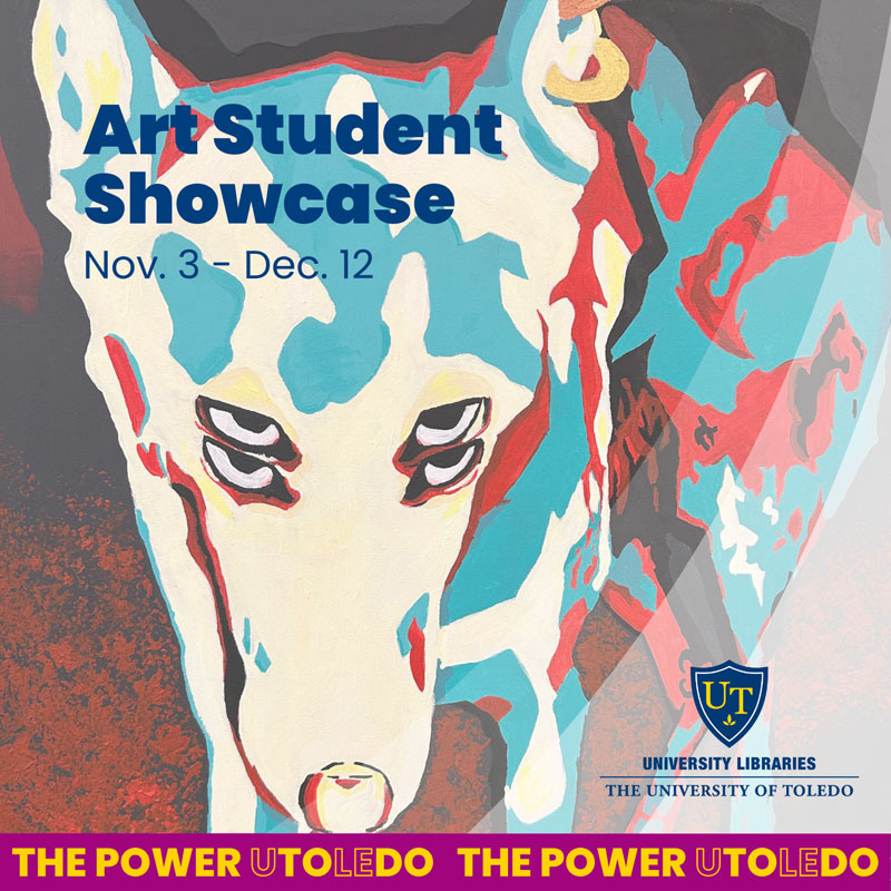 Art Student Showcase with wolf art