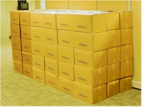 Books boxed for Better World Books