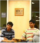 Students in front of the Block Communications classroom