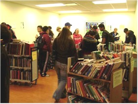 Students shopping at booksale