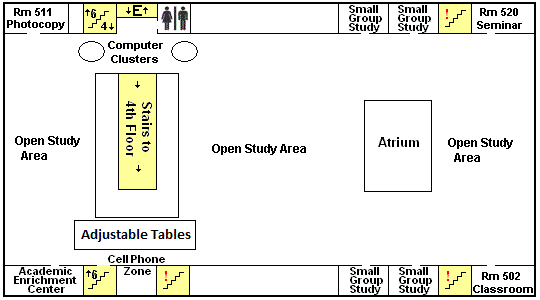 Mulford map of stairs and elevators