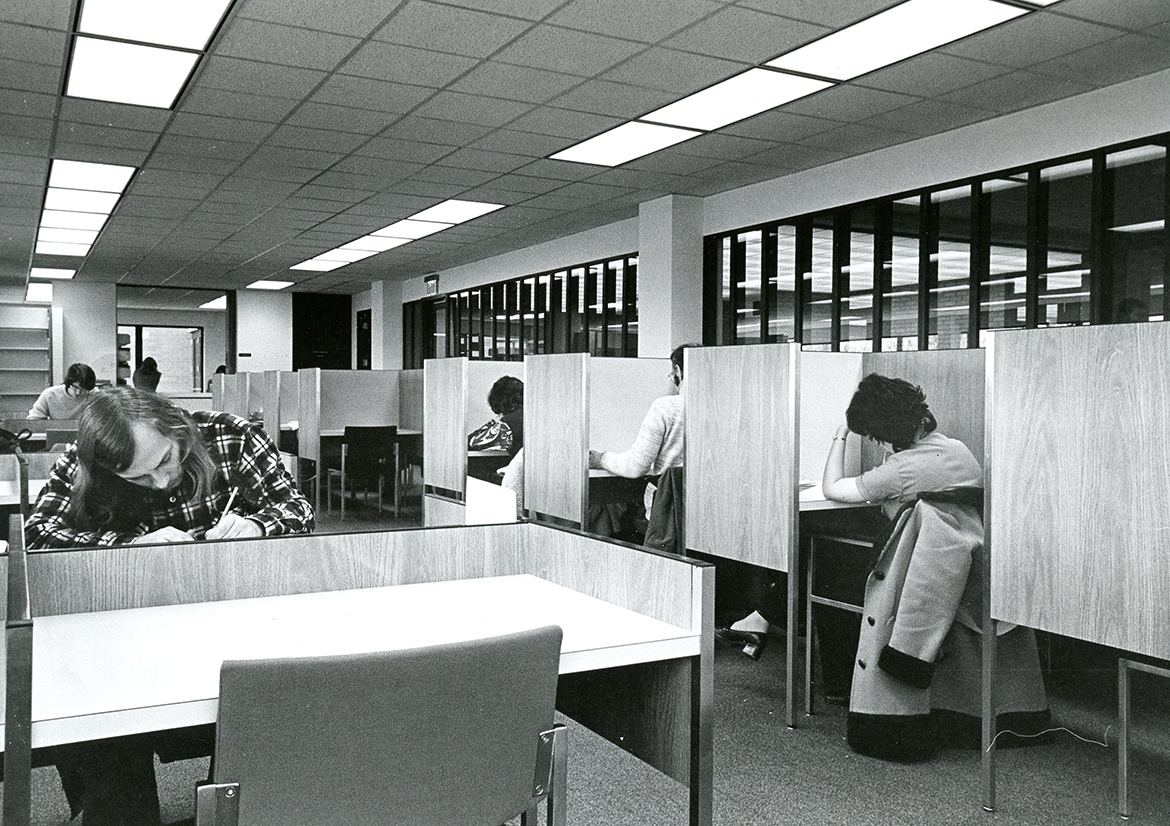 Desks and carrels in the Reserve Reading Room