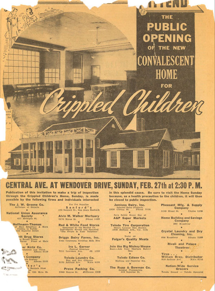 The opening of the Crippled Children's Home