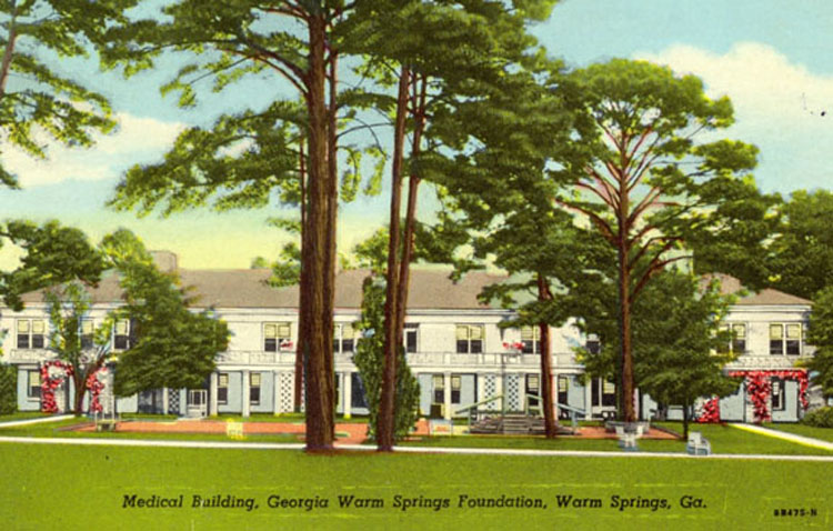 Postcard showing the Warm Springs facilities where Hugh Gallagher had stayed
