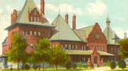 Postcard showing the Men's hospital ("M" Building)