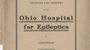 Cover of the first report of the Ohio Epileptic Hospital
