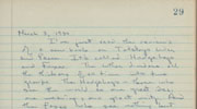 March 3, 1954 entry in Hugh Gallagher's personal diary.