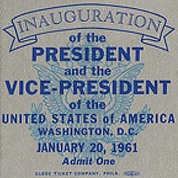 Ticket to John F. Kennedy's inauguration