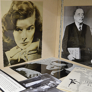 Signed photographs of H.G. Wells, Orson Wells, and Katherine Hepburn