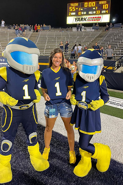 Madi Wohlgamuth with rocky and rocksy