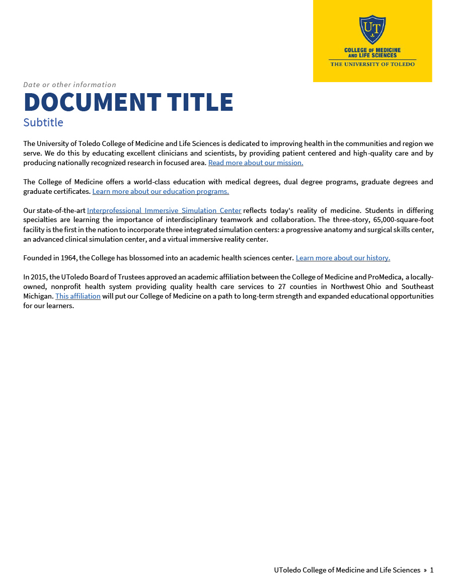Microsoft Word document template