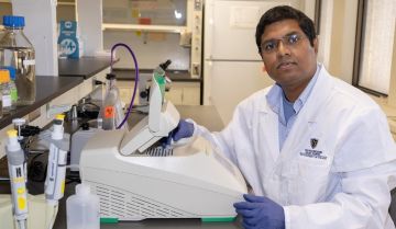 Photo of Shubhra Kanti Dey in lab