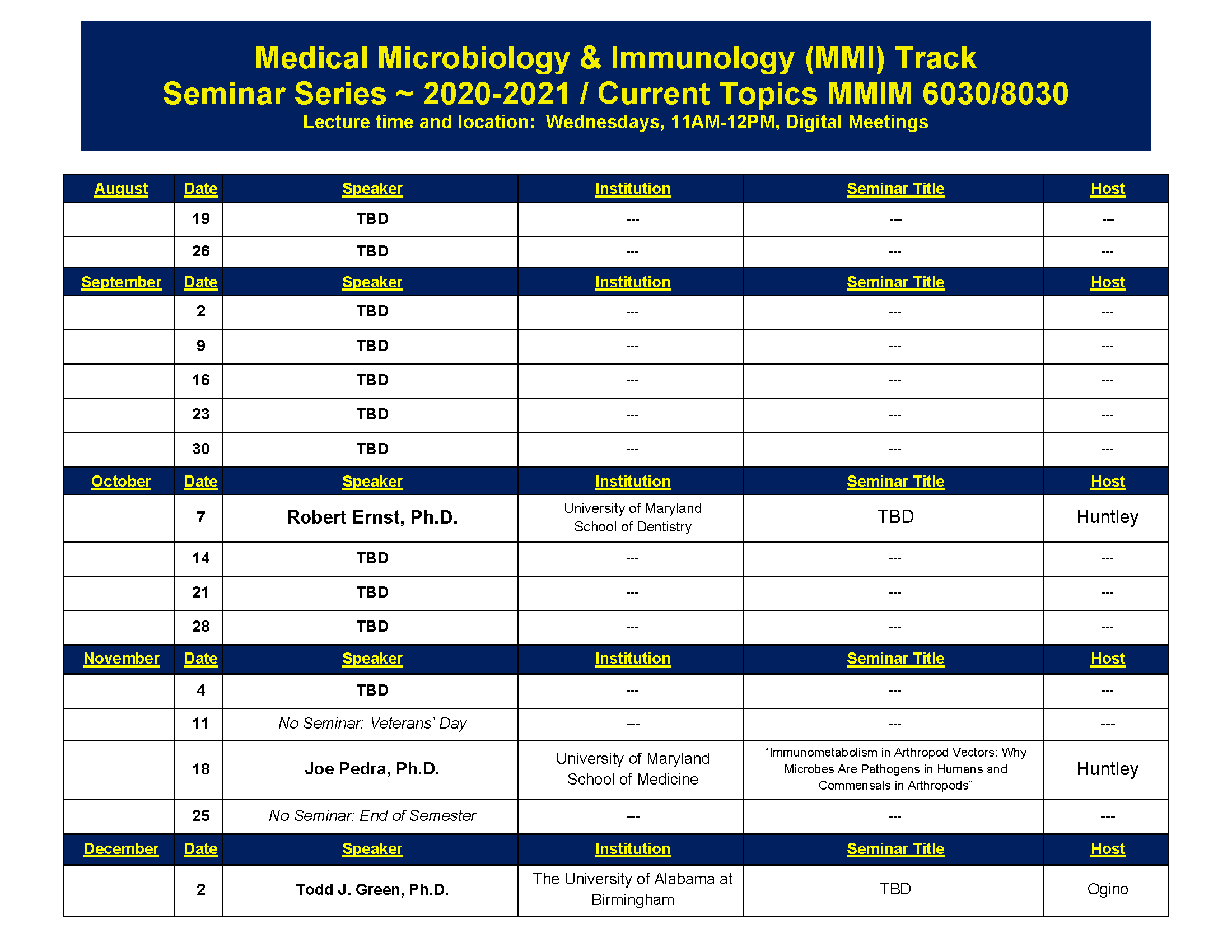 hillsdale college calendar 2021 Medical Microbiology And Immunology Calendar Of Events hillsdale college calendar 2021