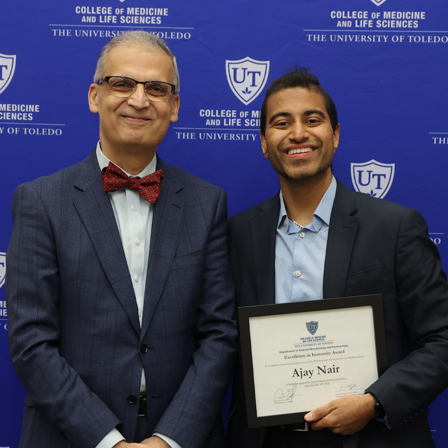 Ajay with Dean Ali at the awards ceremony