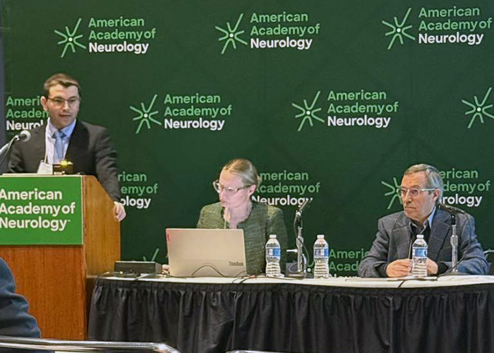 Dr. Kherbek presenting at the 2026 AAN Conference