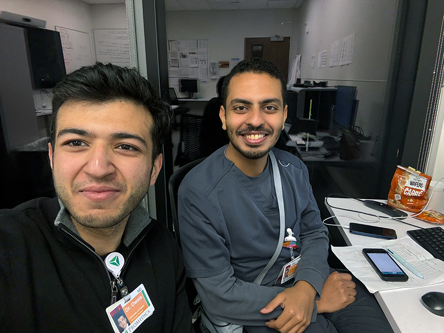 Two residents are pictured in a clinical setting.