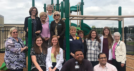 Fellowship group on a playground