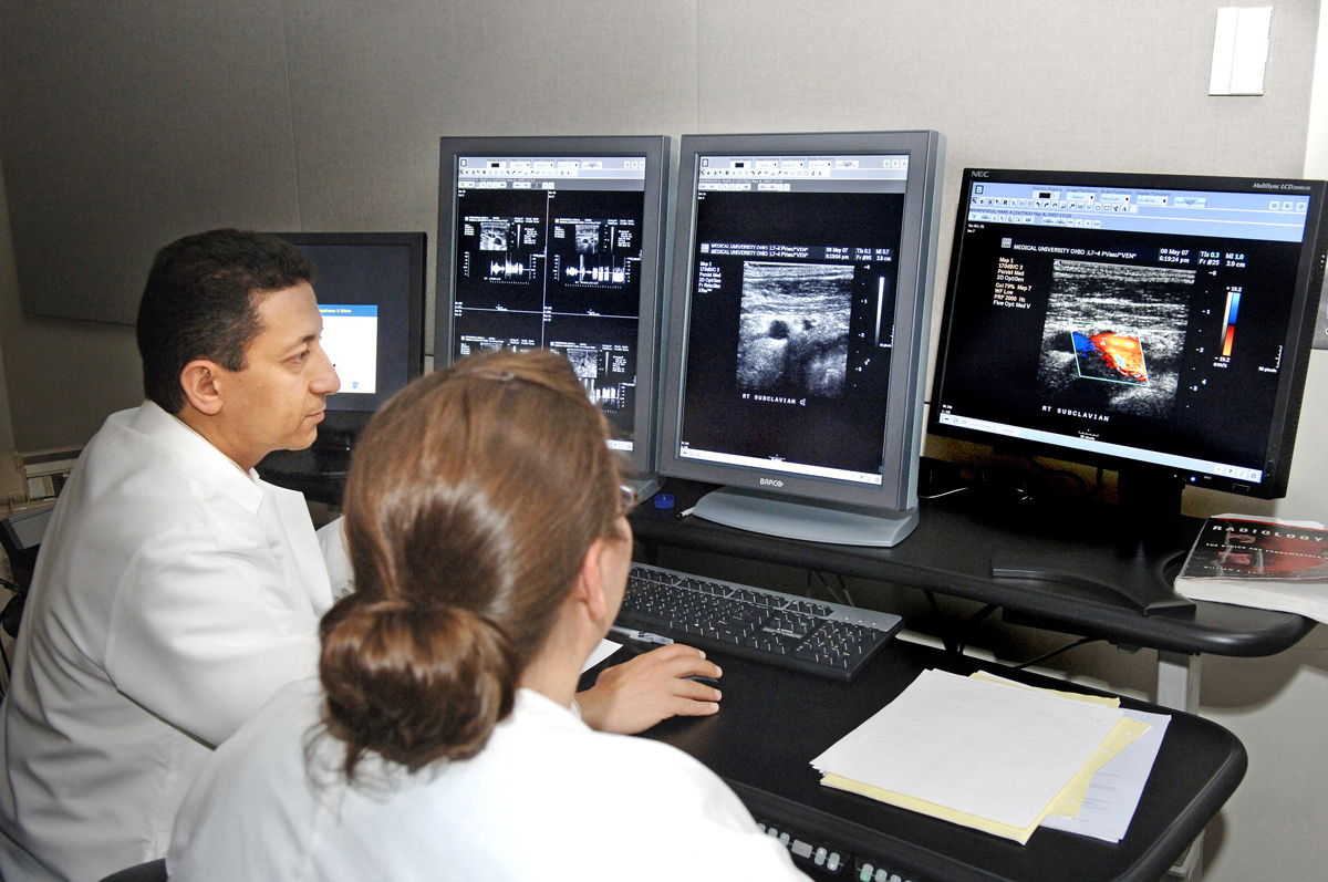 Radiology reading room.