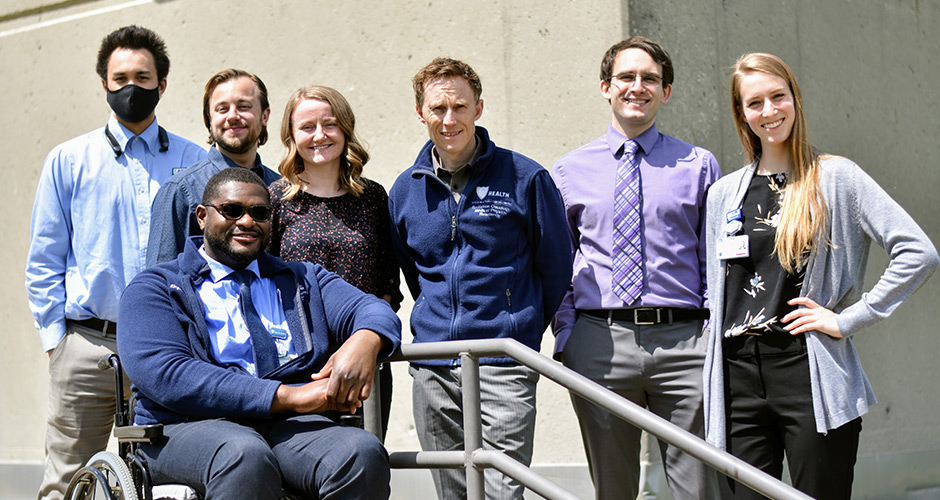 A group of resident pictured outside