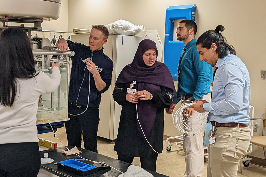 Residents working in a clinical setting