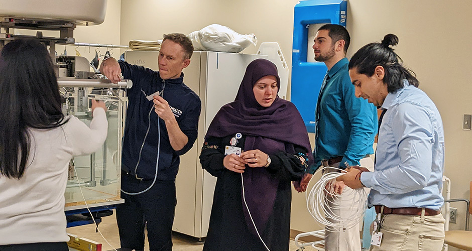 A group of residents working in the clinic