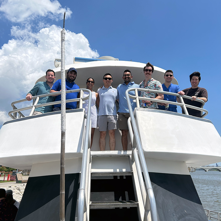 Residents on a boat during bonding time