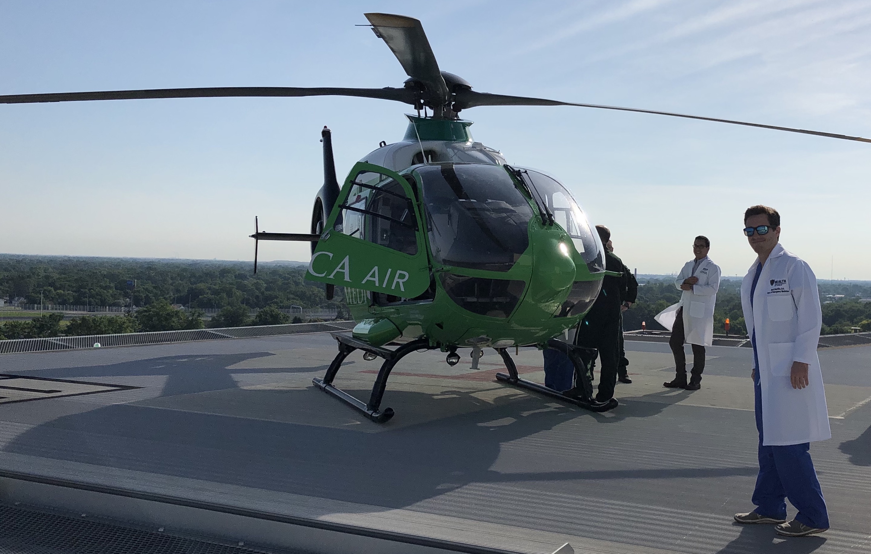 Helicopter and Bustillo