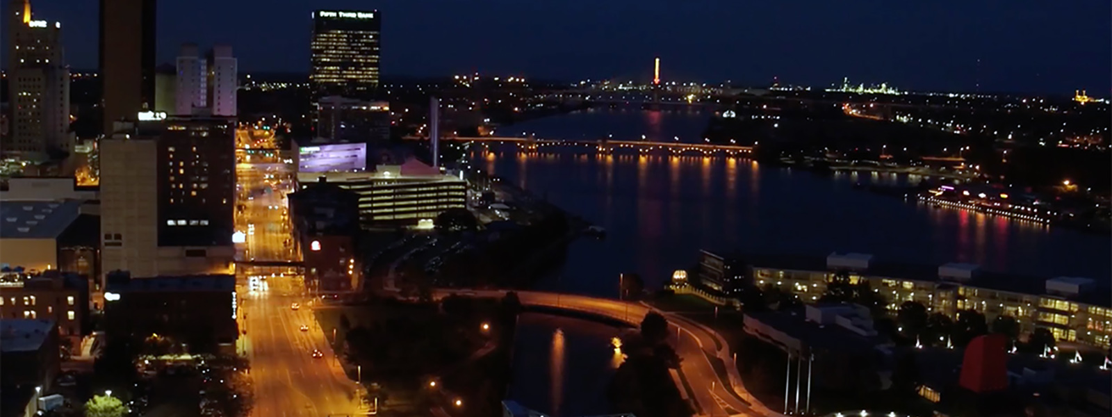 Downtown Toledo at night