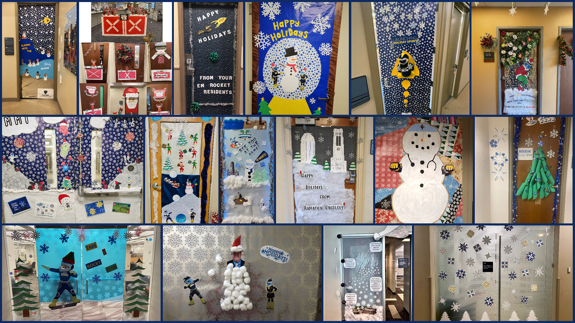 Collage of decorated doors